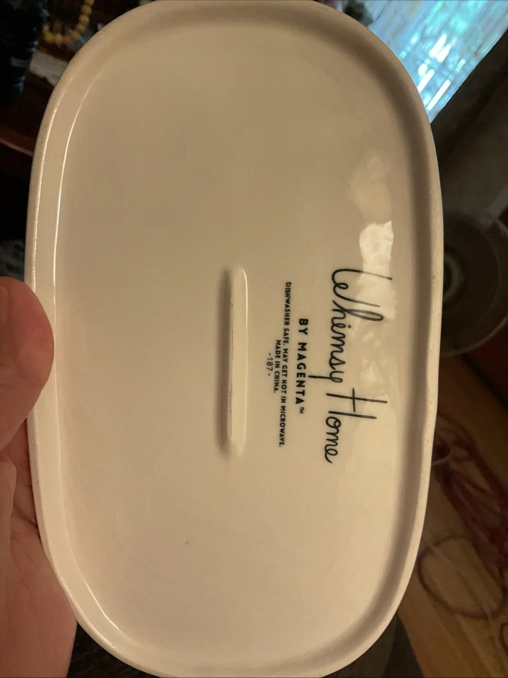 Rare  Butter Dish With Bunny Rabbit Ears Top Whimsy Home By Magenta Easter EUC